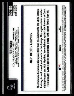 2025 Topps Chrome Update #USC186 Zac Veen