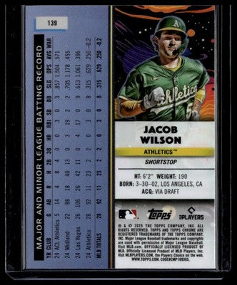 2025 Topps Chrome Cosmic #139 Jacob Wilson