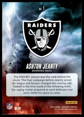 2025 Panini Absolute #1 Ashton Jeanty By Storm