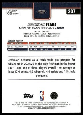 2025-26 Topps #207 Jeremiah Fears