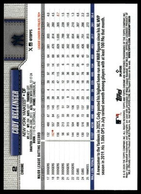 2026 Topps Chrome #2 Cody Bellinger X-Fractors