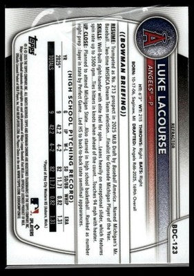 2025 Bowman Draft #BDC-123 Luke LaCourse Chrome Refractor