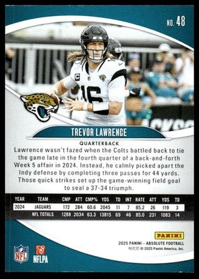2025 Panini Absolute #48 Trevor Lawrence Red