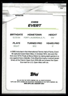 2026 Topps Chrome #134 Chris Evert