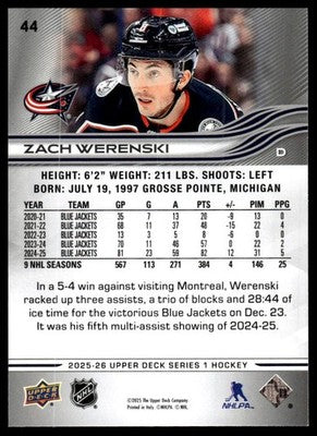 2025-26 Upper Deck #44 Zach Werenski
