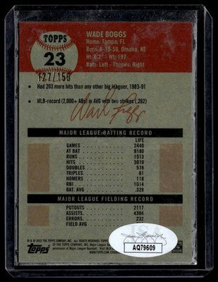 2022 Topps Chrome Platinum Anniversary #23 Wade Boggs Platinum Refractor