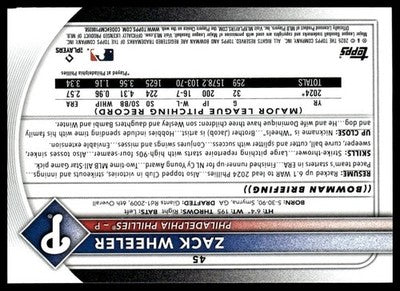 2025 Bowman Zack Wheeler