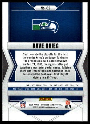 2025 Donruss Elite #82 Dave Krieg