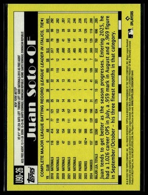 2025 Topps Update #U90-26 Juan Soto 1990 Topps Baseball 35th Anniversary