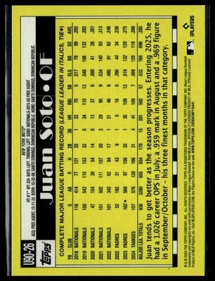2025 Topps Update #U90-26 Juan Soto 1990 Topps Baseball 35th Anniversary