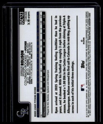2025 Topps Chrome Update #USC123 Ryan Rolison