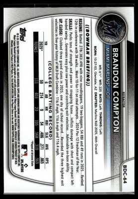 2025 Bowman Draft #BD-64 Brandon Compton