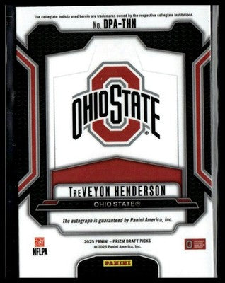 2025 Panini Prizm Draft Picks #DPA-THN TreVeyon Henderson Draft Picks Autographs