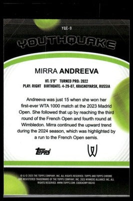 2025 Topps Chrome #YQE-9 Mirra Andreeva Youthquake