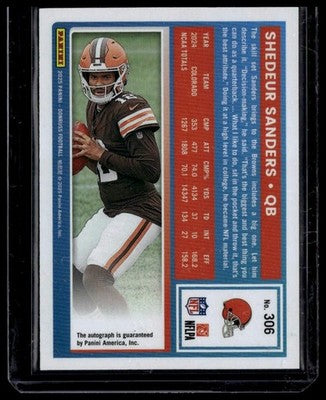 2025 Donruss #306 Shedeur Sanders Rated Rookies Autographs Orange