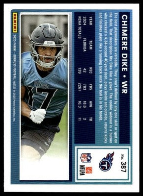 2025 Donruss #387 Chimere Dike Press Proofs Purple