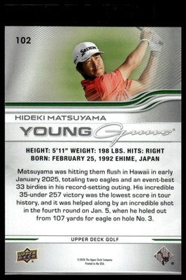 2026 Upper Deck #102 Hideki Matsuyama