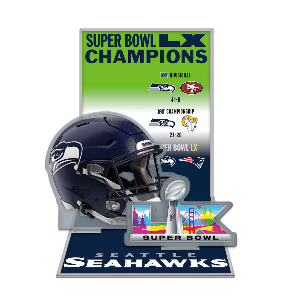 2026 NFL SUPER BOWL LX 60 CHAMPIONS SEATTLE SEAHAWKS ACRYLIC STAND UP SET