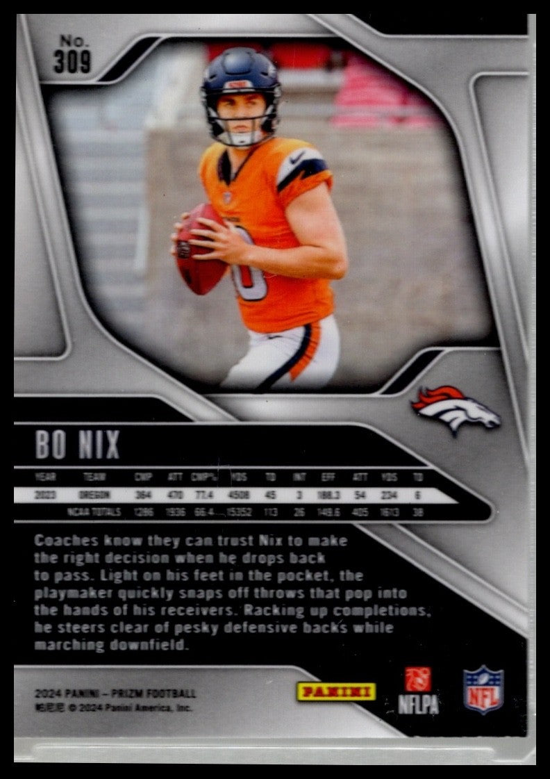 2024 Panini Prizm - Rookies Bo Nix #309 (RC)