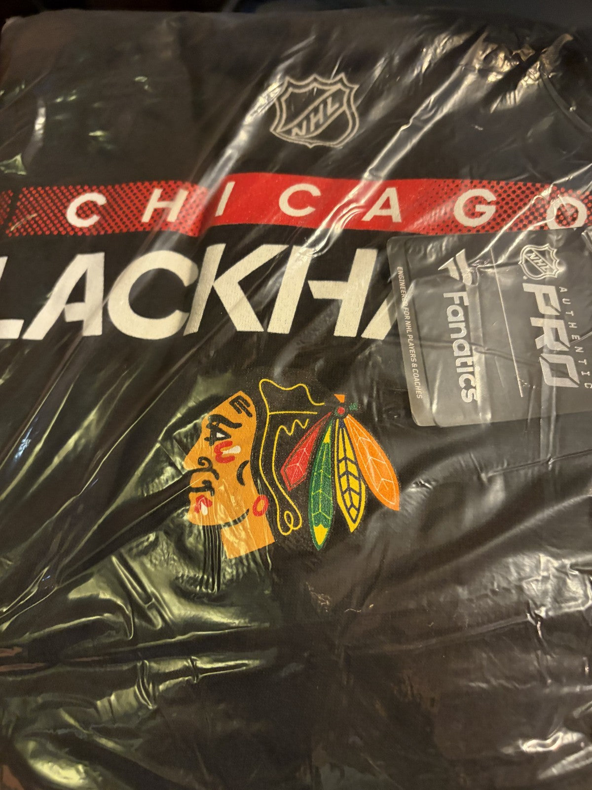 Chicago Blackhawks NHL Fanatics Brand Hoodie Sweatshirt Pro Locker Room Large
