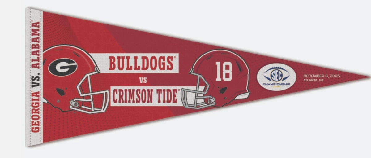2025 SEC Championship Pennant Georgia Bulldogs vs Alabama Crimson Tide 2026 CFP