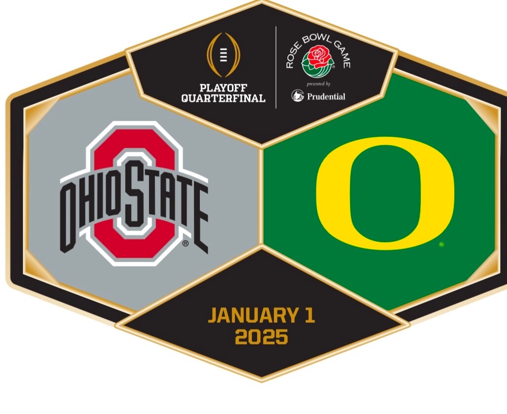 2024 2025 Rose Bowl Ohio State Oregon Ducks CFP Football Playoff Dueling Pin