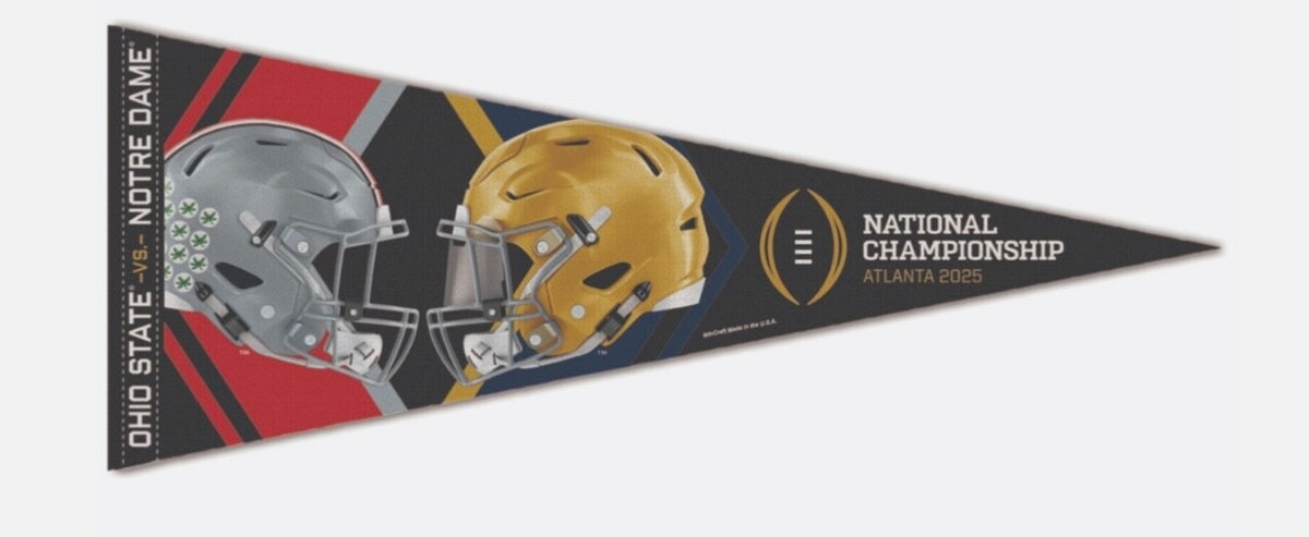 24 2025 CFP National Championship Dueling Pennant Notre Dame Ohio State Buckeyes