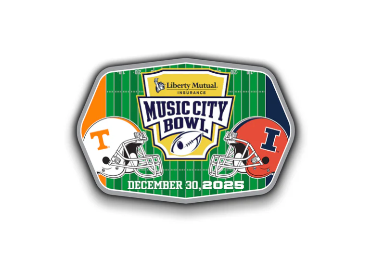 2025 Music City Bowl Pin Tennessee vs Illinois 12/30/25