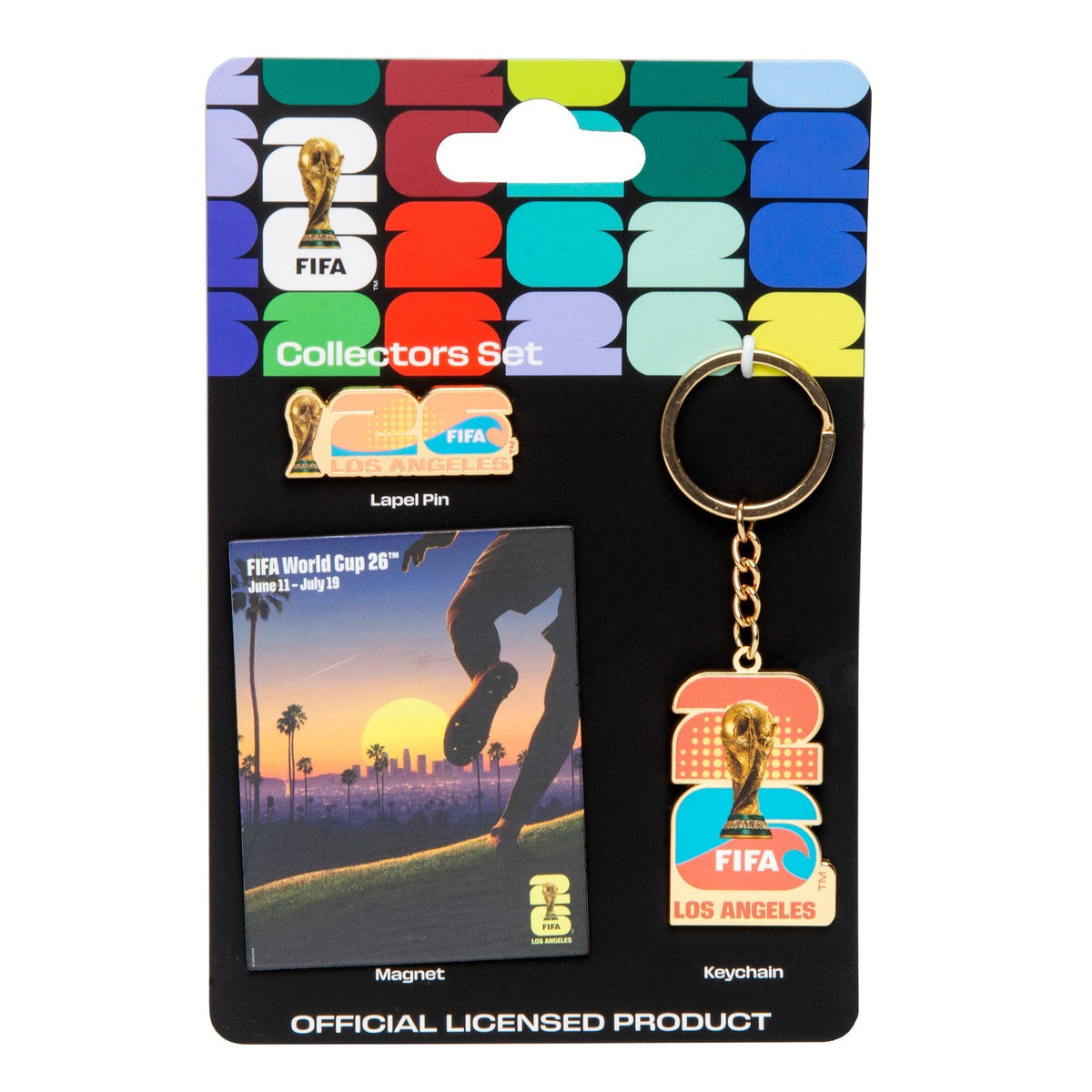 FIFA 2026 World Cup Logo Los Angeles Magnet Key Chain Pin USA Collectors Set