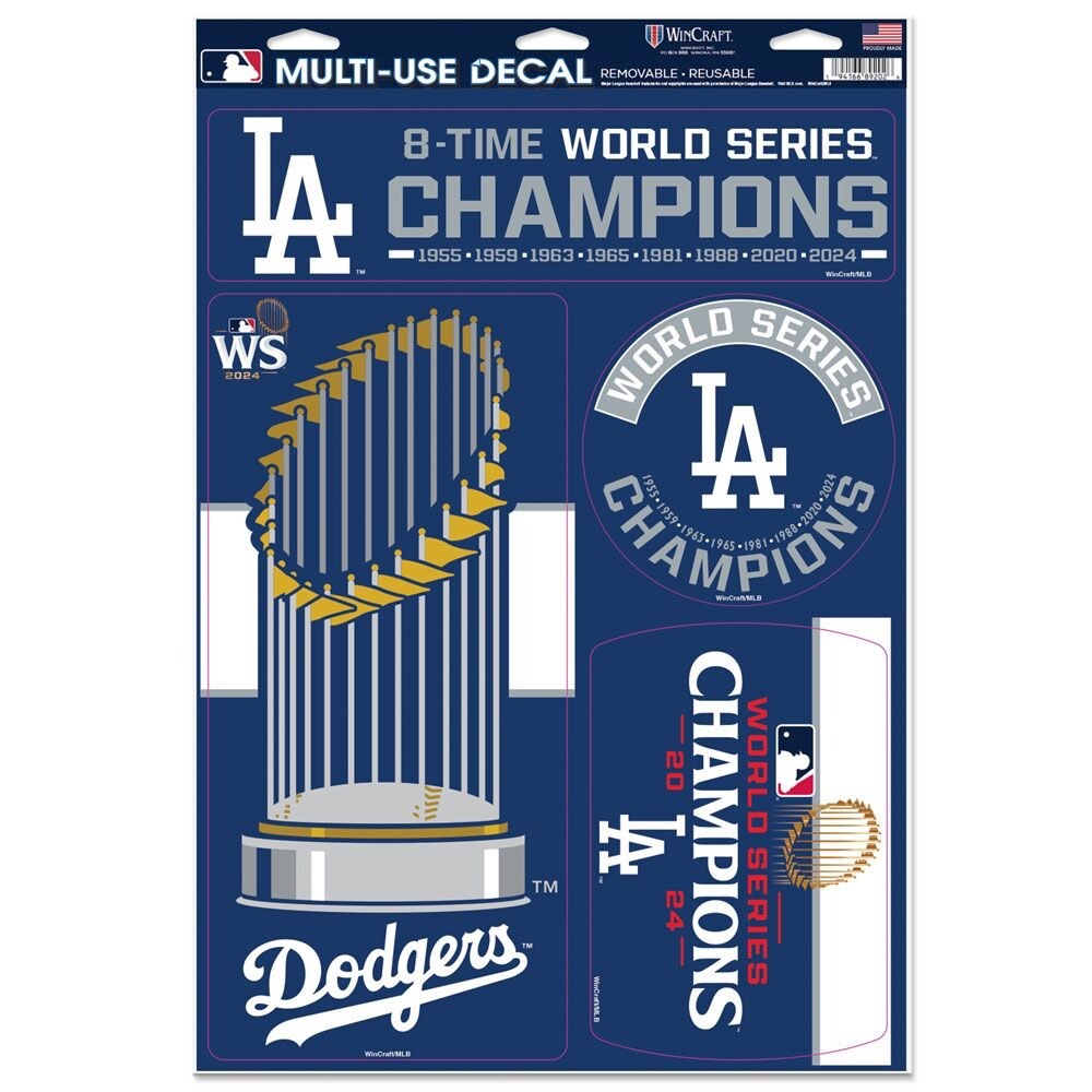 2024 World Series Champions Los Angeles Dodgers Decal Set 11x17 Shohei Ohtani
