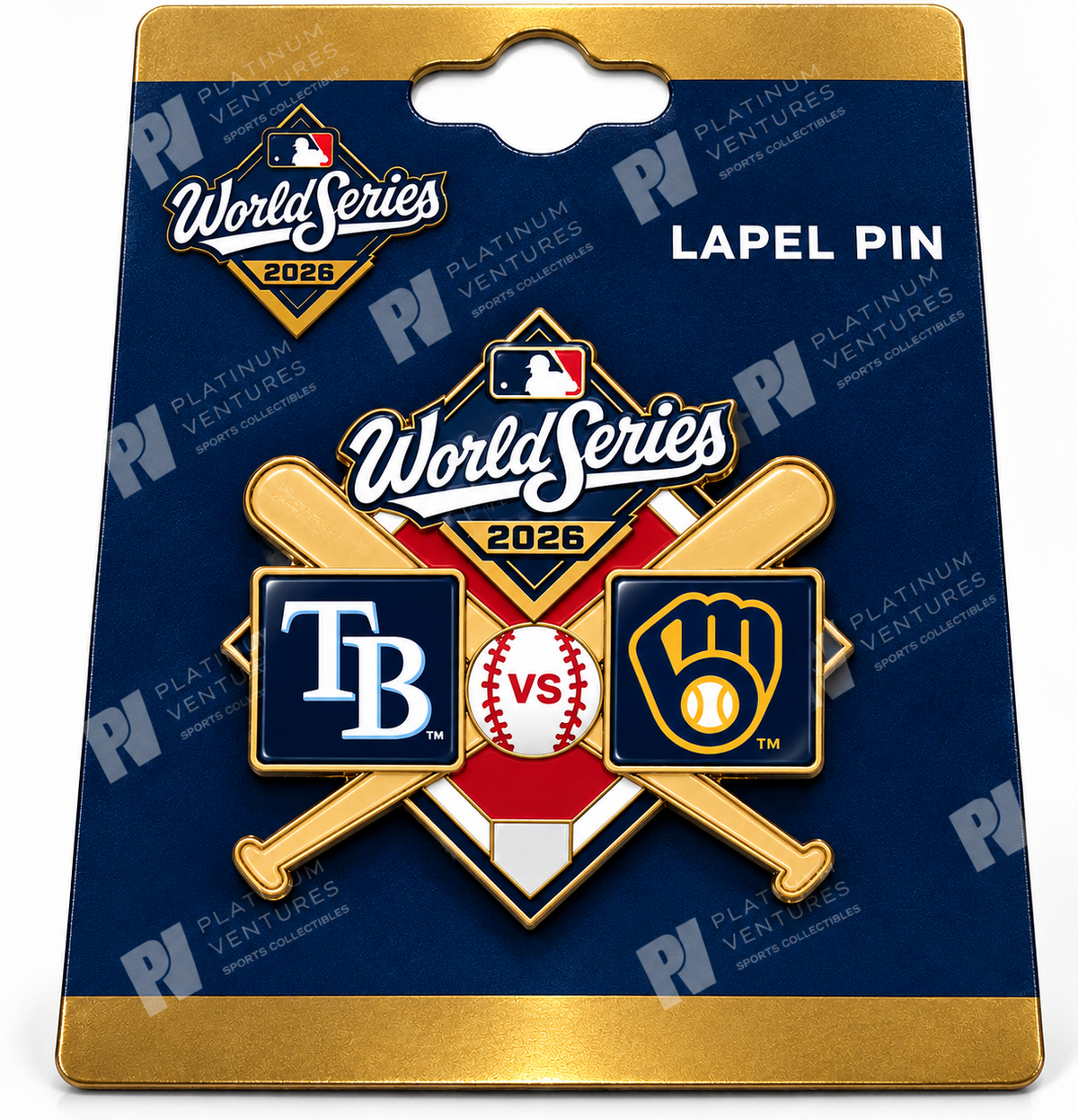 2026 World Series Dueling Collector Pin Milwaukee Brewers vs Tampa Bay Rays V2