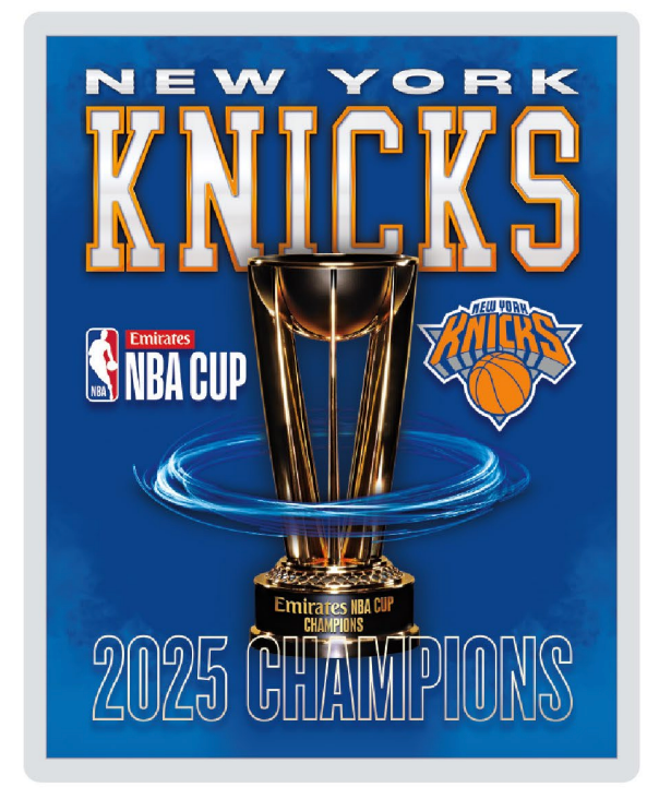 2025 NEW YORK KNICKS NBA CUP CHAMPIONS COLLECTOR PIN BRUNSON ANTHONY-TOWNS HART