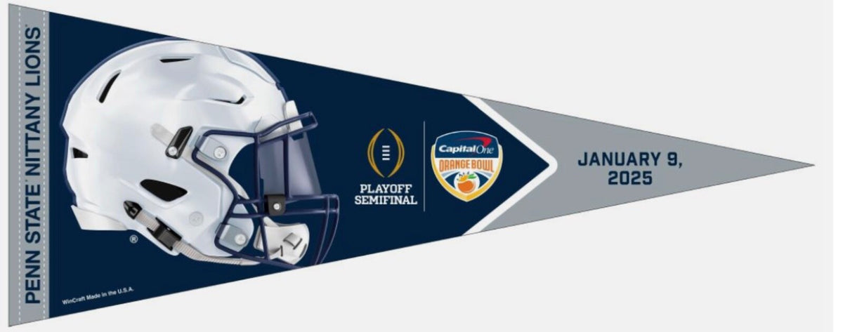 2024 2025 Orange Bowl Penn State CFP Football Pennant Georgia Notre Dame