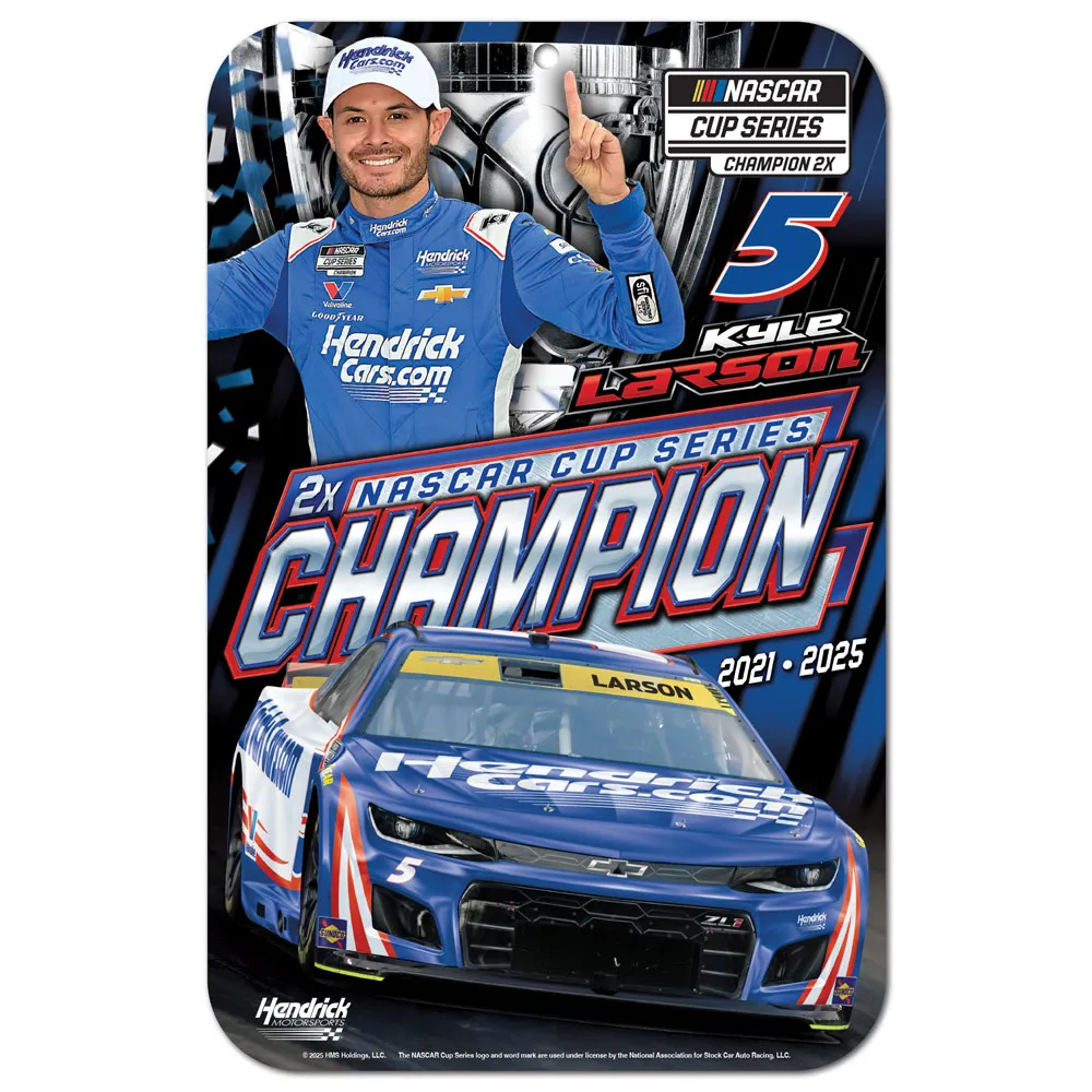 2025 NASCAR CUP CHAMPION KYLE LARSON 11x17 Sign HENDRICK MOTORS