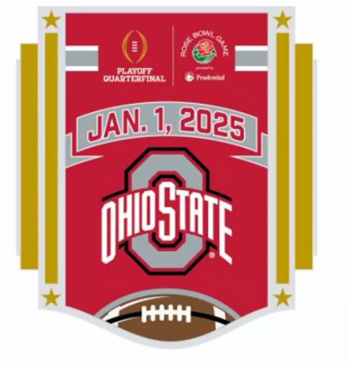 2024 2025 Ohio State Rose Bowl Logo Pin College Football Playoff CFP Oregon Duck