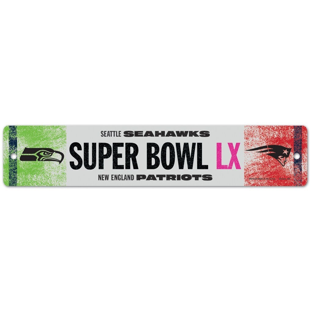 2026 Super Bowl LX 60 New England Patriots vs Seattle Seahawks Street Sign