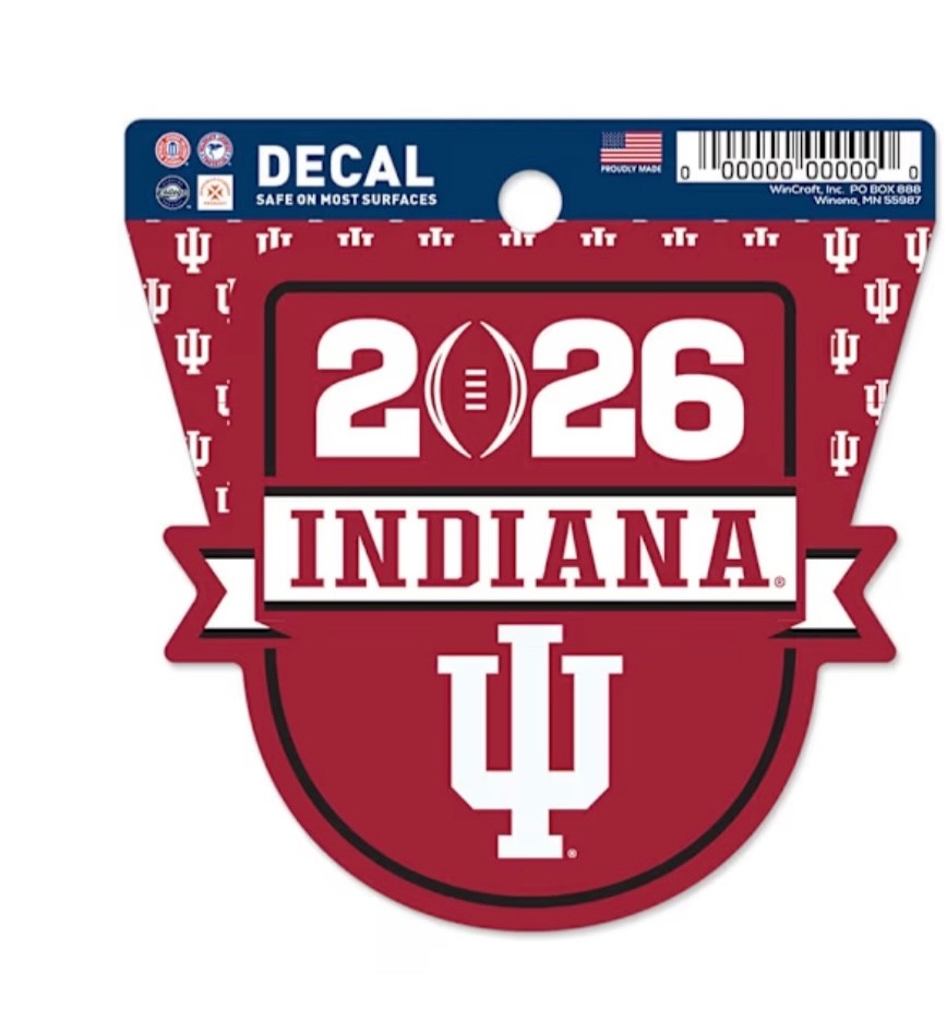 2025 2026 CFP National Championship Indiana Hoosiers Decal 4x4 Peach Bowl