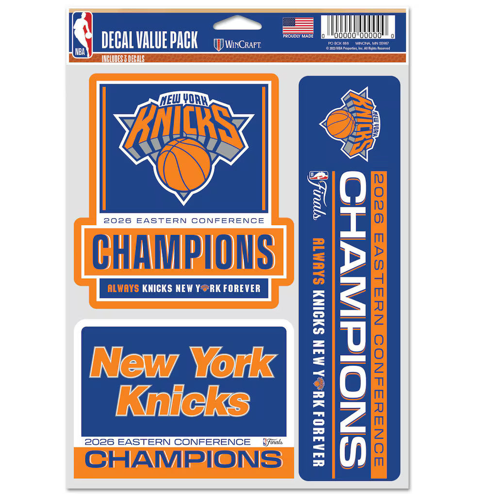 2026 New York Knicks Eastern Conference Champions 3 Decal Set NBA Finals