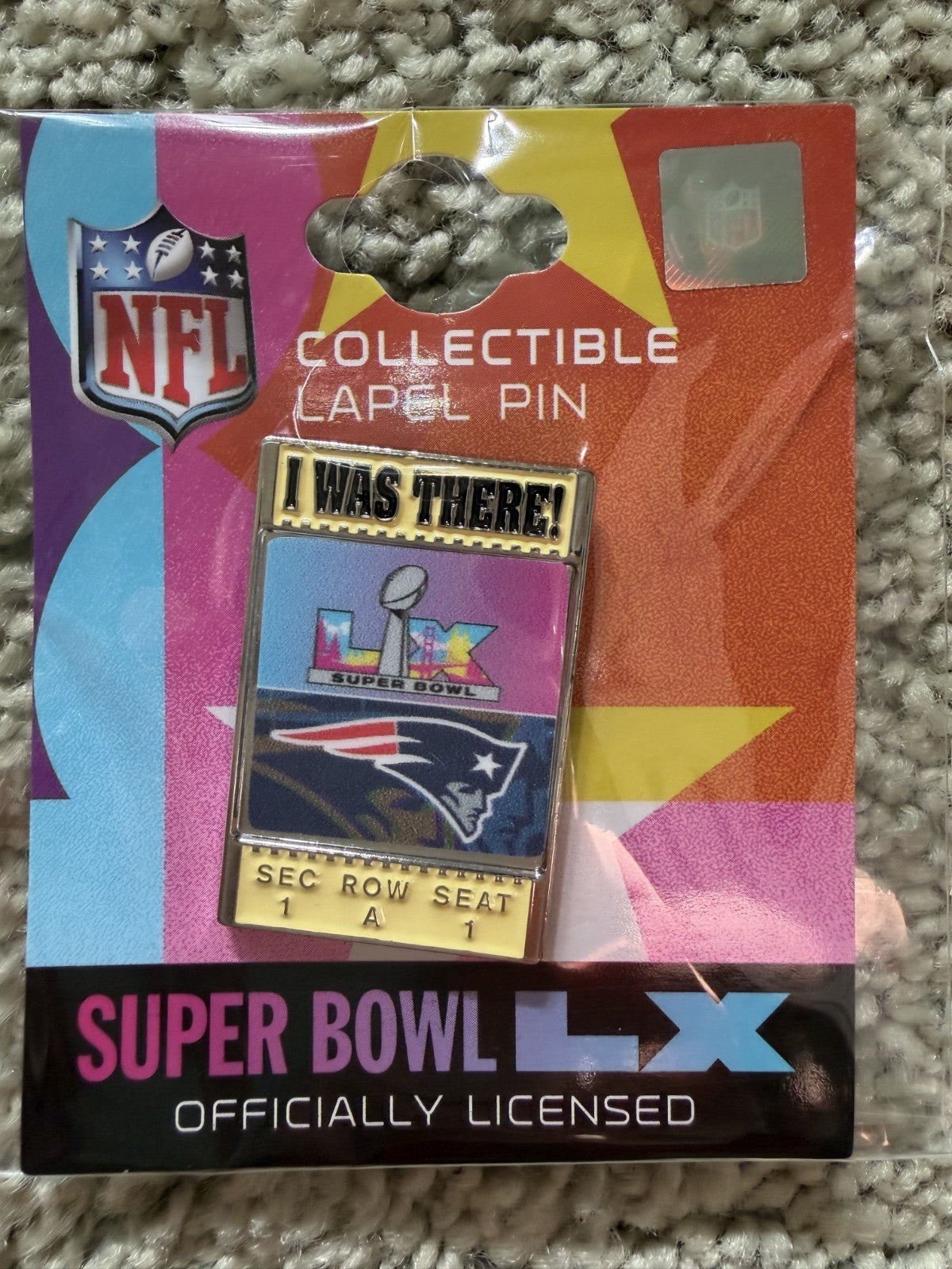 2025 NFL AFC CHAMPIONS NEW ENGLAND PATRIOTS I WAS THERE PIN SUPER BOWL 60 LX