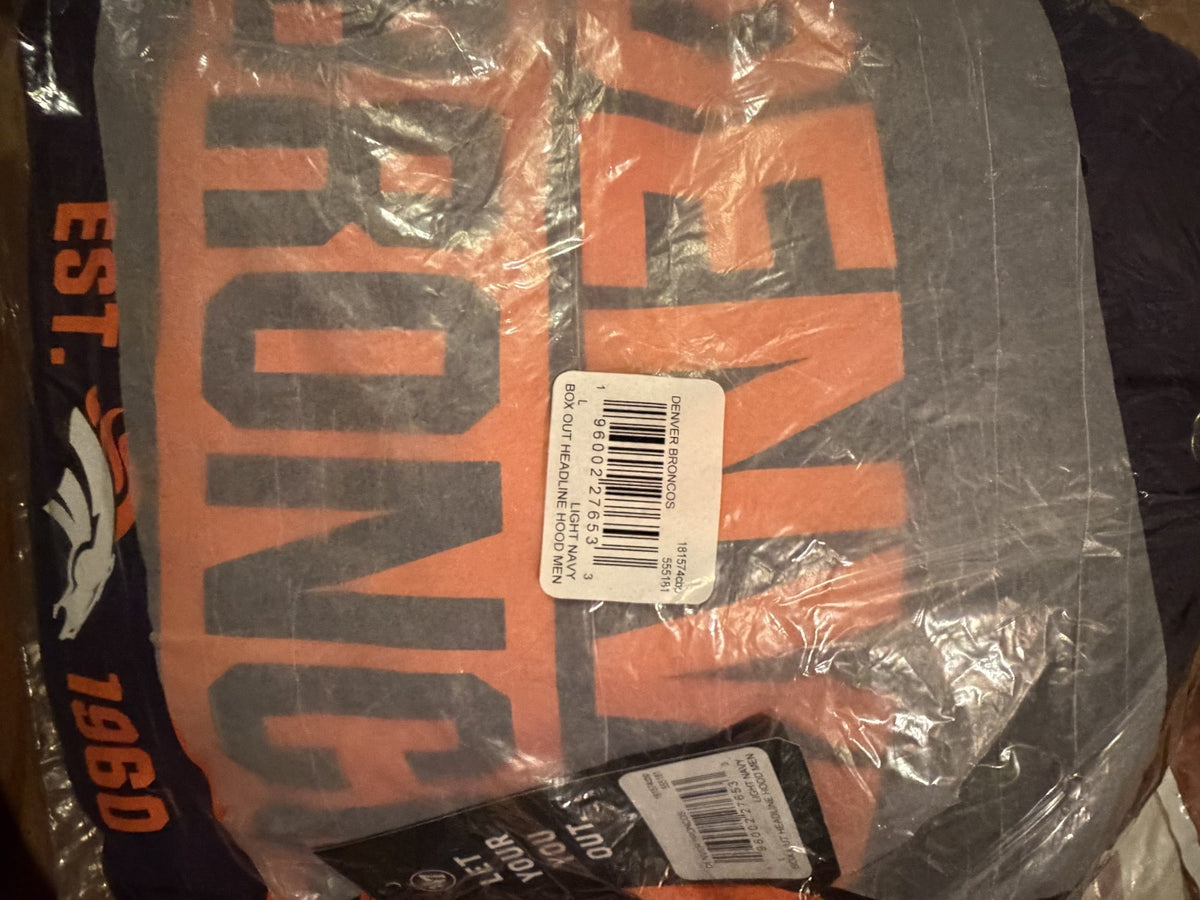 '47 Denver Broncos Box Out Headline Sweatshirt Hoodie Large