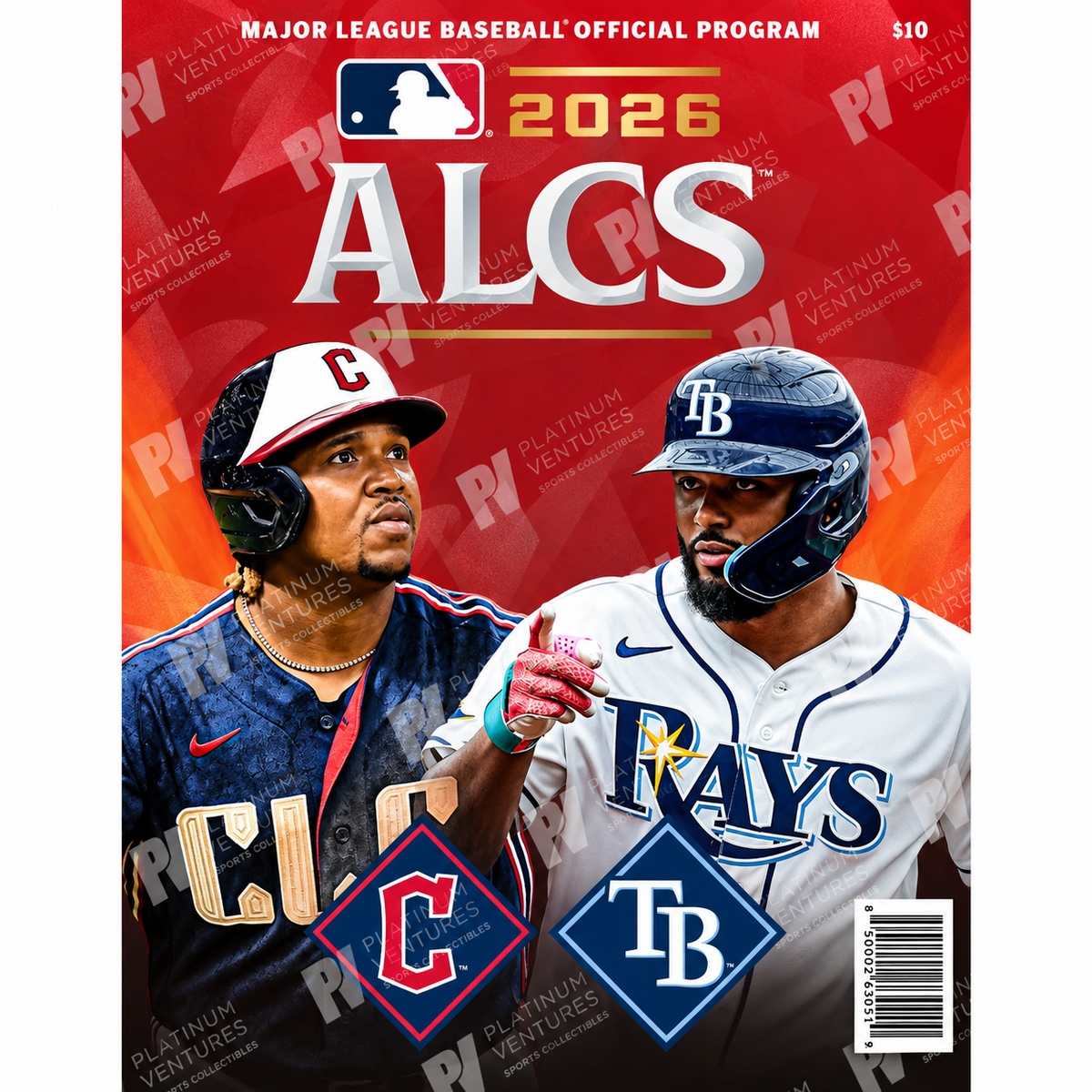2026 MLB ALCS Program Tampa Bay Rays vs Cleveland Guardians WORLD SERIES