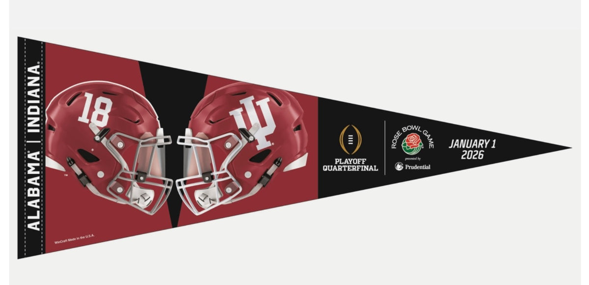2025 2026 CFP Indiana Hoosiers Alabama Crimson Tide Rose Bowl Dueling Pennant