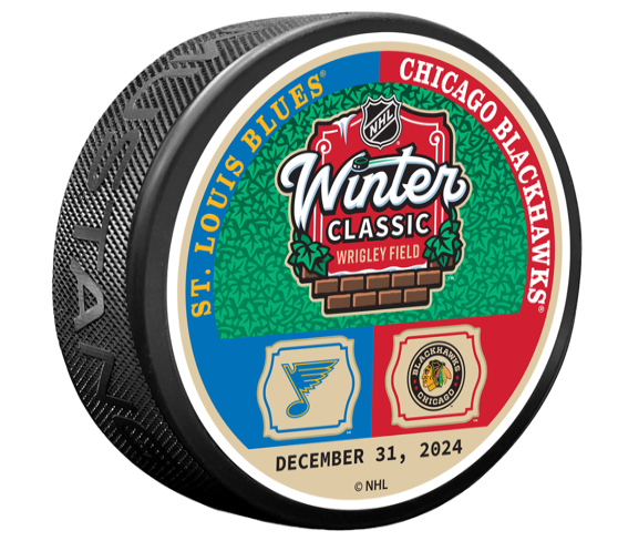 2024 2025 Winter Classic Chicago Blackhawks Puck St Louis Blues Wrigley Field