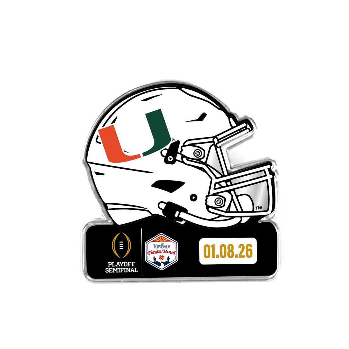 2025 2026 CFP Fiesta Bowl Game Pin Miami Hurricanes 1/8/26 Semifinals