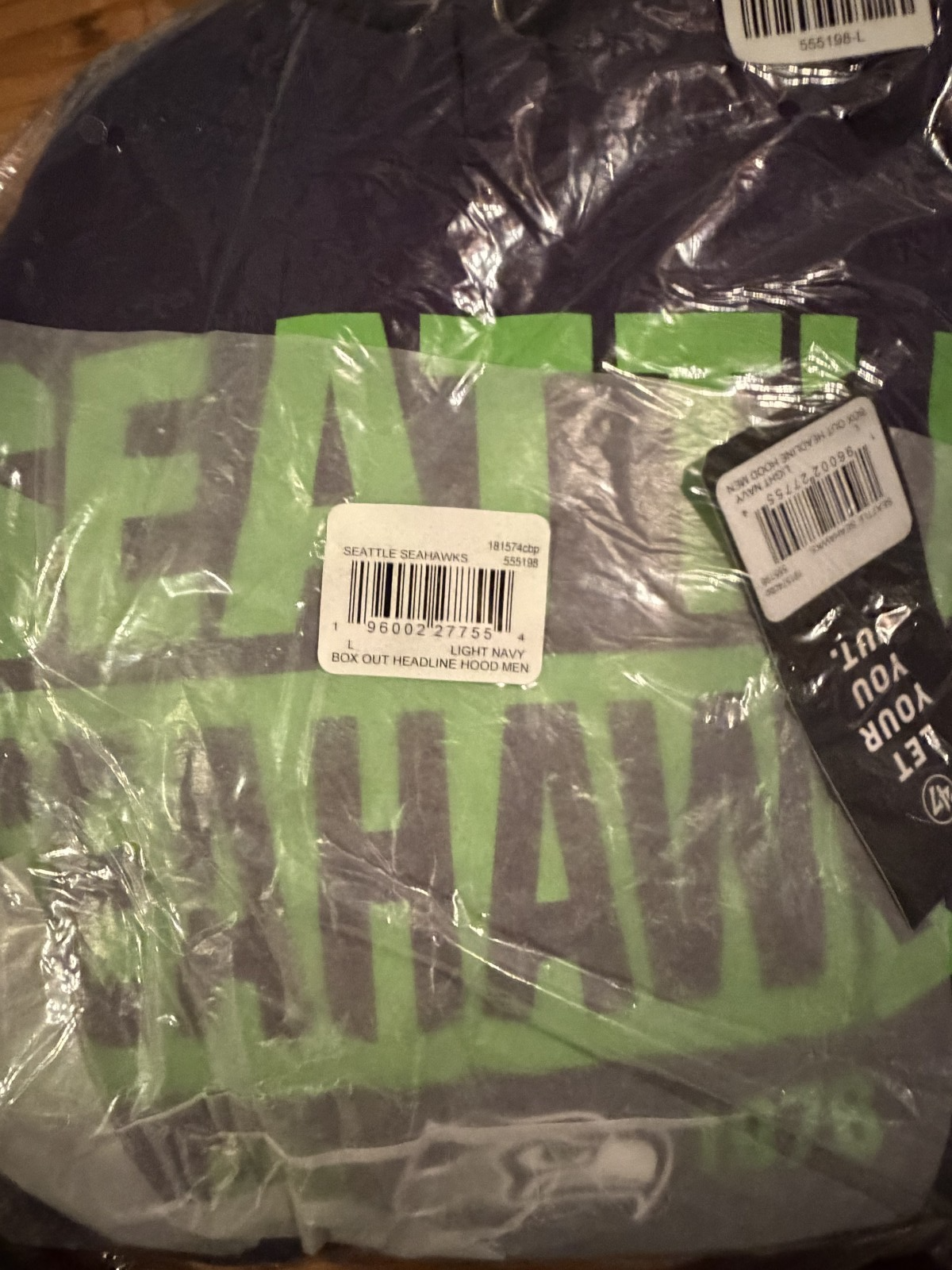 '47 Seattle Seahawks Box Out Headline Sweatshirt Hoodie Large