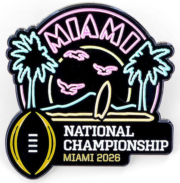 2025 CFP 2026 National Championship NCAA Football Logo Pin Miami
