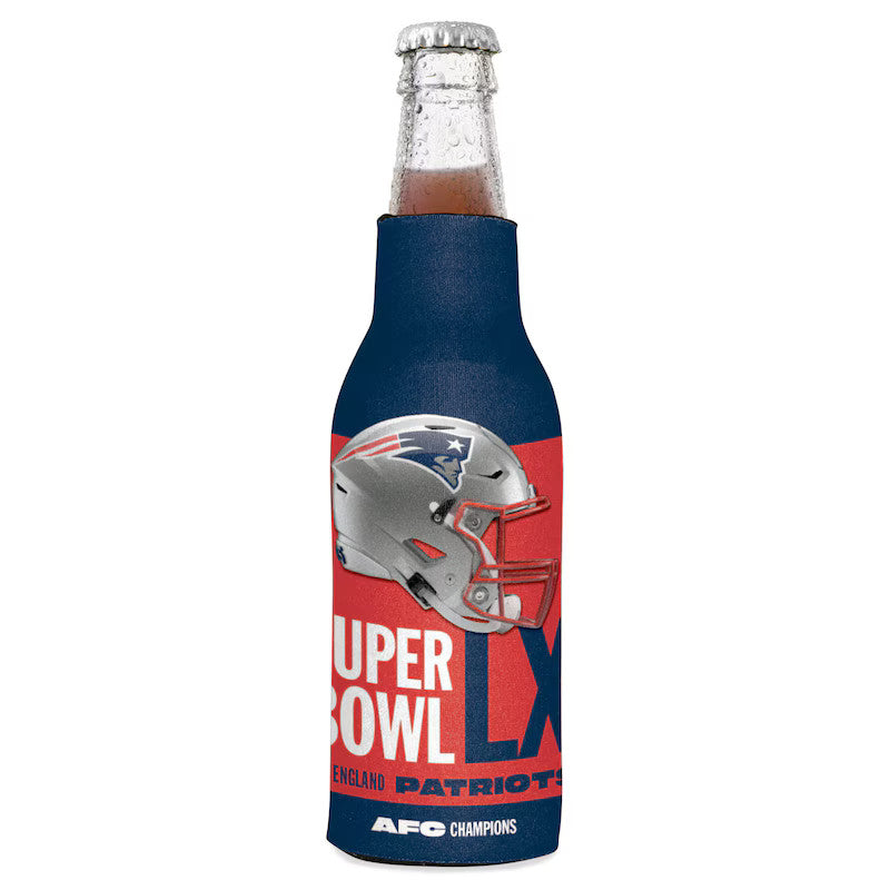 2025 NFL AFC CHAMPIONS NEW ENGLAND PATRIOTS BOTTLE COOLER SUPER BOWL 60 LX 2026