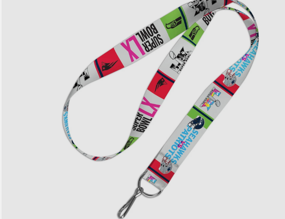 2026 Super Bowl LX 60 Dueling New England Patriots Seattle Seahawks 1" Lanyard D