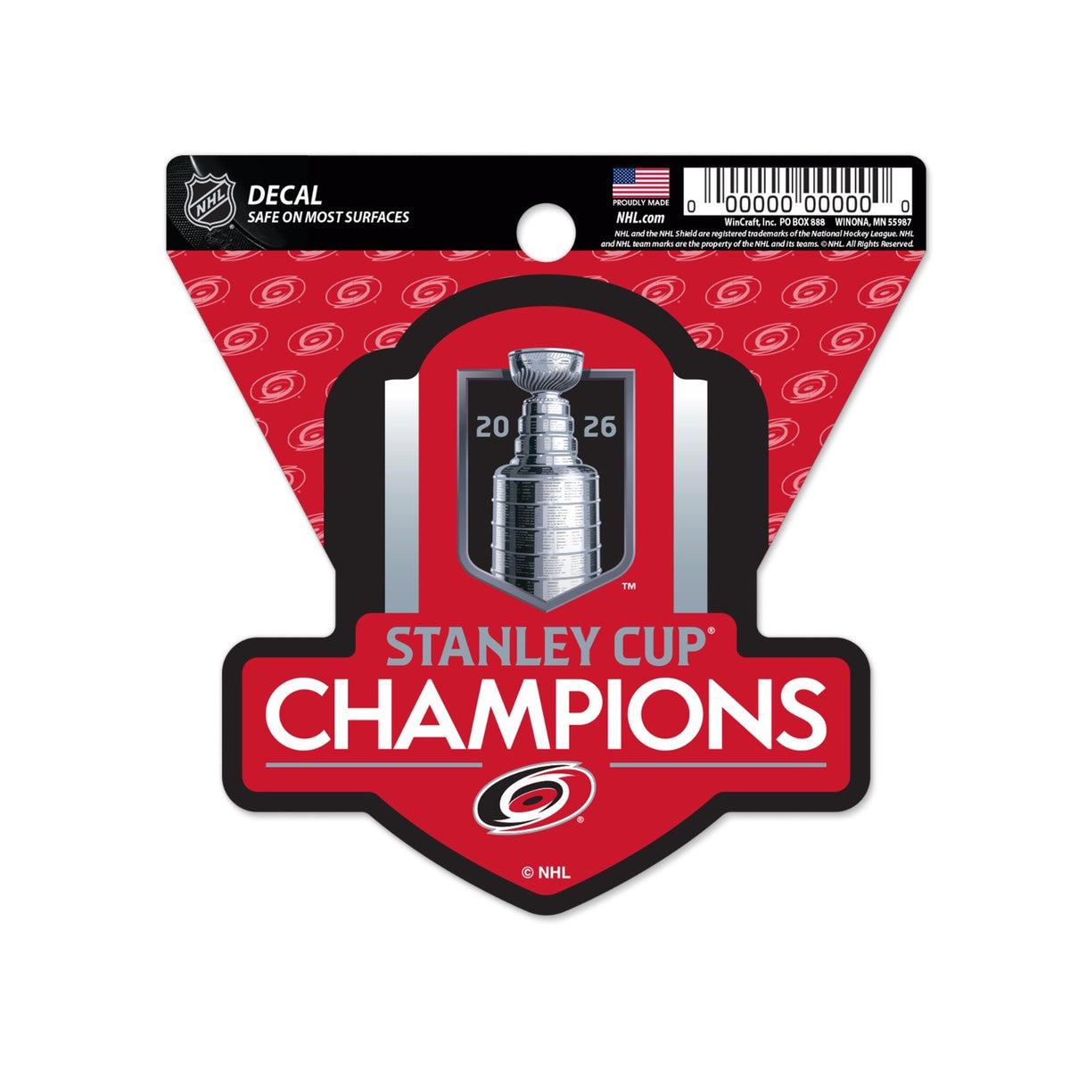 2025-2026 NHL Stanley Cup Champions Carolina Hurricanes Clean Cut Decal