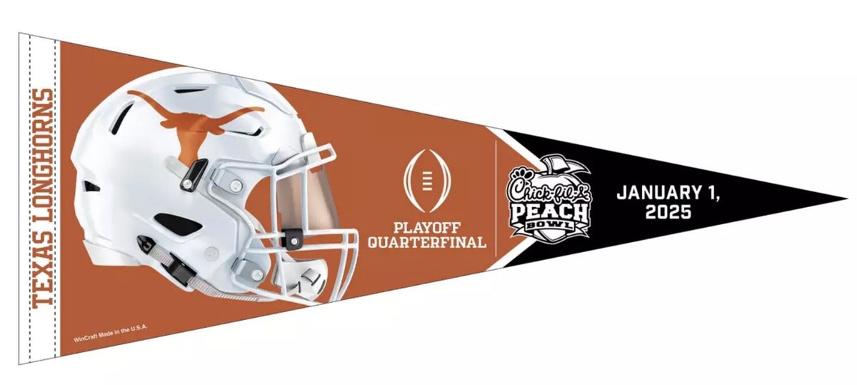 2024 2025 Peach Bowl Texas Longhorns CFP Football Playoff Pennant Arizona State